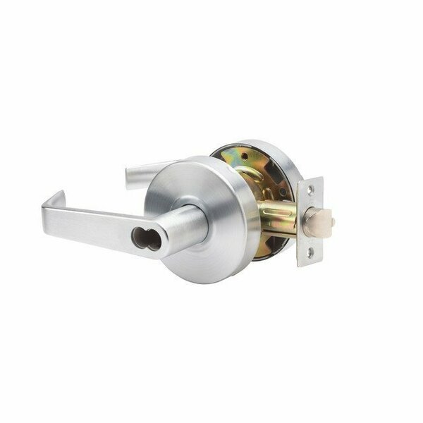Trans Atlantic Co. Heavy Duty Brushed Chrome Commercial Storeroom Lever with Door Handle Lock and IC Core DL-LHV80IC-US26D